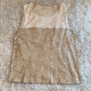J Crew cream sequin tank